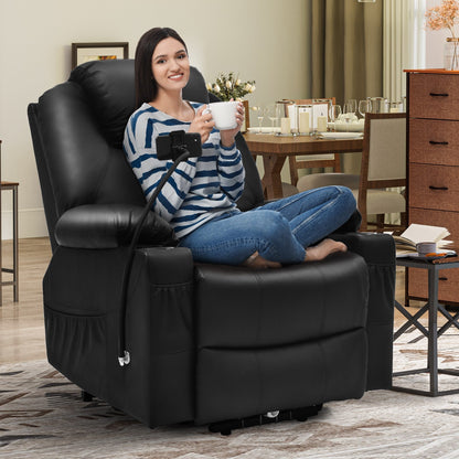 Fauteuil de massage inclinable moderne en tissu avec LED et support pour téléphone portable