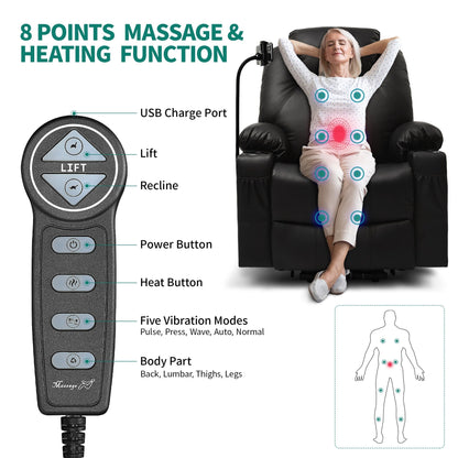 Fauteuil de massage inclinable moderne en tissu avec LED et support pour téléphone portable