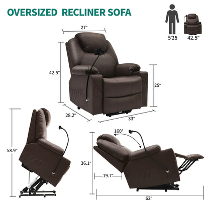 Fauteuil de massage inclinable moderne en tissu avec LED et support pour téléphone portable