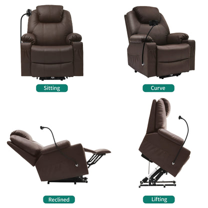 Fauteuil de massage inclinable moderne en tissu avec LED et support pour téléphone portable
