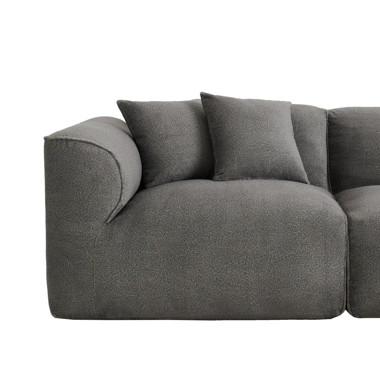 Canapé sectionnel moderne de luxe en velours 4 places avec pouf amovible et oreillers pour salon appartement
