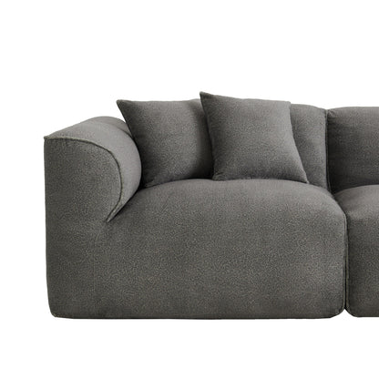 Canapé sectionnel moderne de luxe en velours 4 places avec pouf amovible et oreillers pour salon appartement