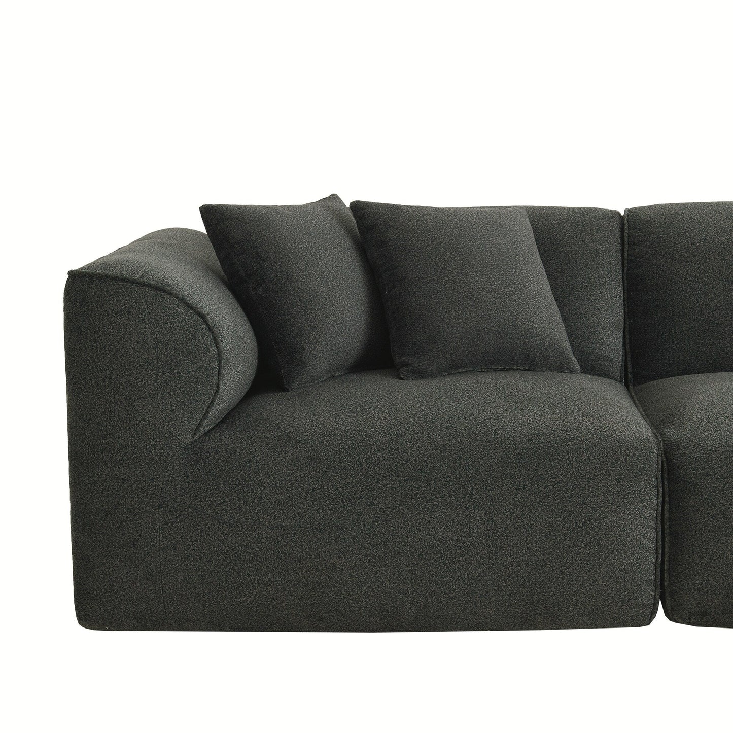 Canapé sectionnel moderne de luxe en velours 4 places avec pouf amovible et oreillers pour salon appartement