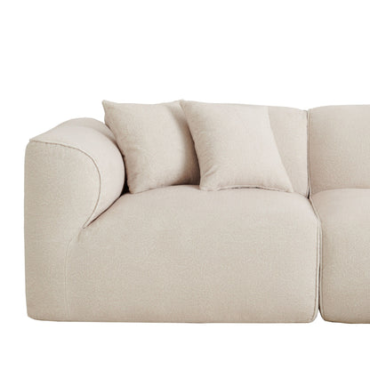Canapé sectionnel moderne de luxe en velours 4 places avec pouf amovible et oreillers pour salon appartement