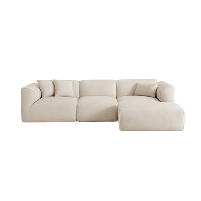 Canapé sectionnel moderne de luxe en velours 4 places avec pouf amovible et oreillers pour salon appartement