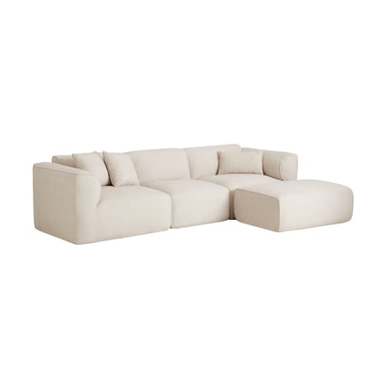 Canapé sectionnel moderne de luxe en velours 4 places avec pouf amovible et oreillers pour salon appartement