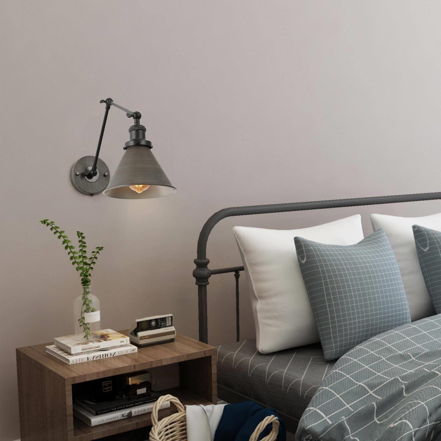 Lot de 2 appliques murales modernes à bras pivotant réglables et câblées