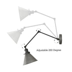 Lot de 2 appliques murales modernes à bras pivotant réglables et câblées