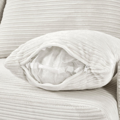 Canapé simple moderne avec pouf amovible, rangement dissimulé, ports USB, porte-gobelets et support de téléphone pour le salon