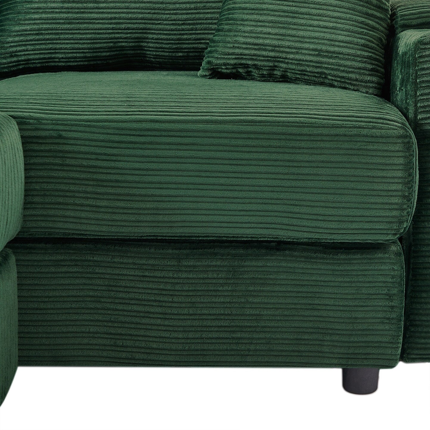 Canapé simple moderne avec pouf amovible, rangement dissimulé, ports USB, porte-gobelets et support de téléphone pour le salon