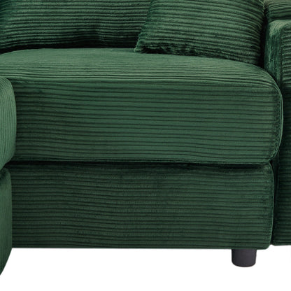 Canapé simple moderne avec pouf amovible, rangement dissimulé, ports USB, porte-gobelets et support de téléphone pour le salon