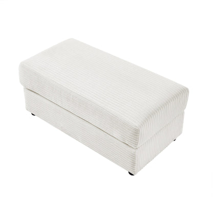 Canapé simple moderne avec pouf amovible, rangement dissimulé, ports USB, porte-gobelets et support de téléphone pour le salon