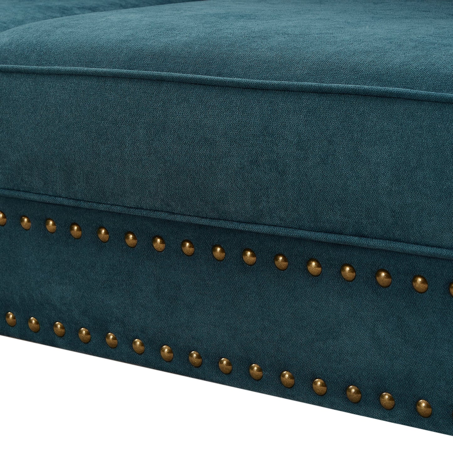 Canapé moderne pour salon, canapé en chenille verte 82, canapé sectionnel avec pieds marron, canapé rembourré pour appartement