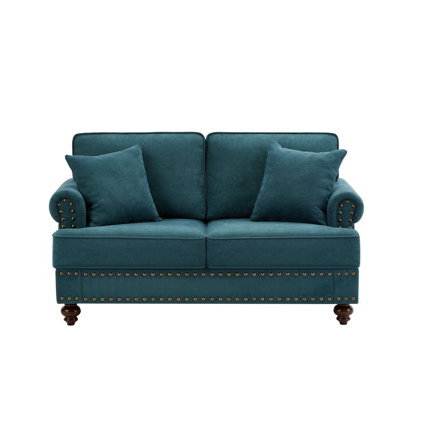 Canapé moderne pour salon, canapé en chenille verte 82, canapé sectionnel avec pieds marron, canapé rembourré pour appartement