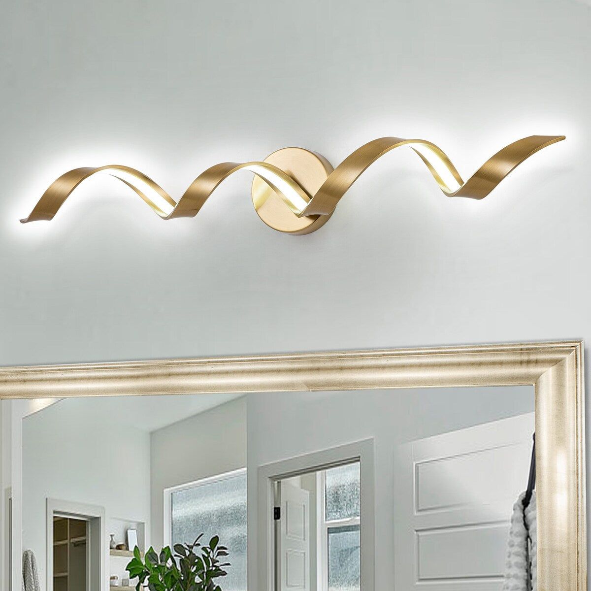 Applique murale à LED pour salle de bain, design spirale moderne, intensité variable