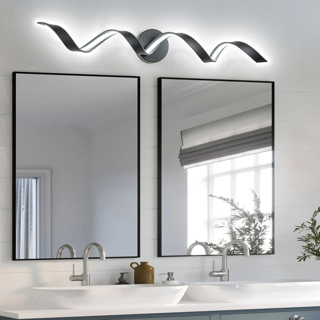 Applique murale à LED pour salle de bain, design spirale moderne, intensité variable