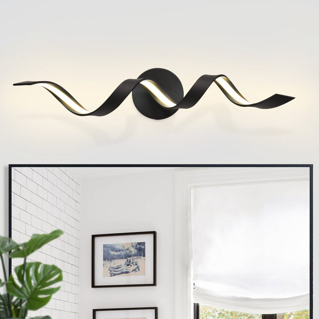 Applique murale à LED pour salle de bain, design spirale moderne, intensité variable
