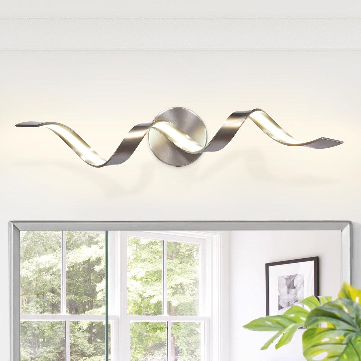 Applique murale à LED pour salle de bain, design spirale moderne, intensité variable