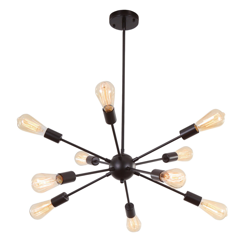 Lustre moderne Spoutnik à 10 lumières réglables pour cuisine, salle à manger, salon, chambre à coucher - N/A