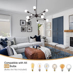 Lustre moderne Spoutnik à 10 lumières réglables pour cuisine, salle à manger, salon, chambre à coucher - N/A