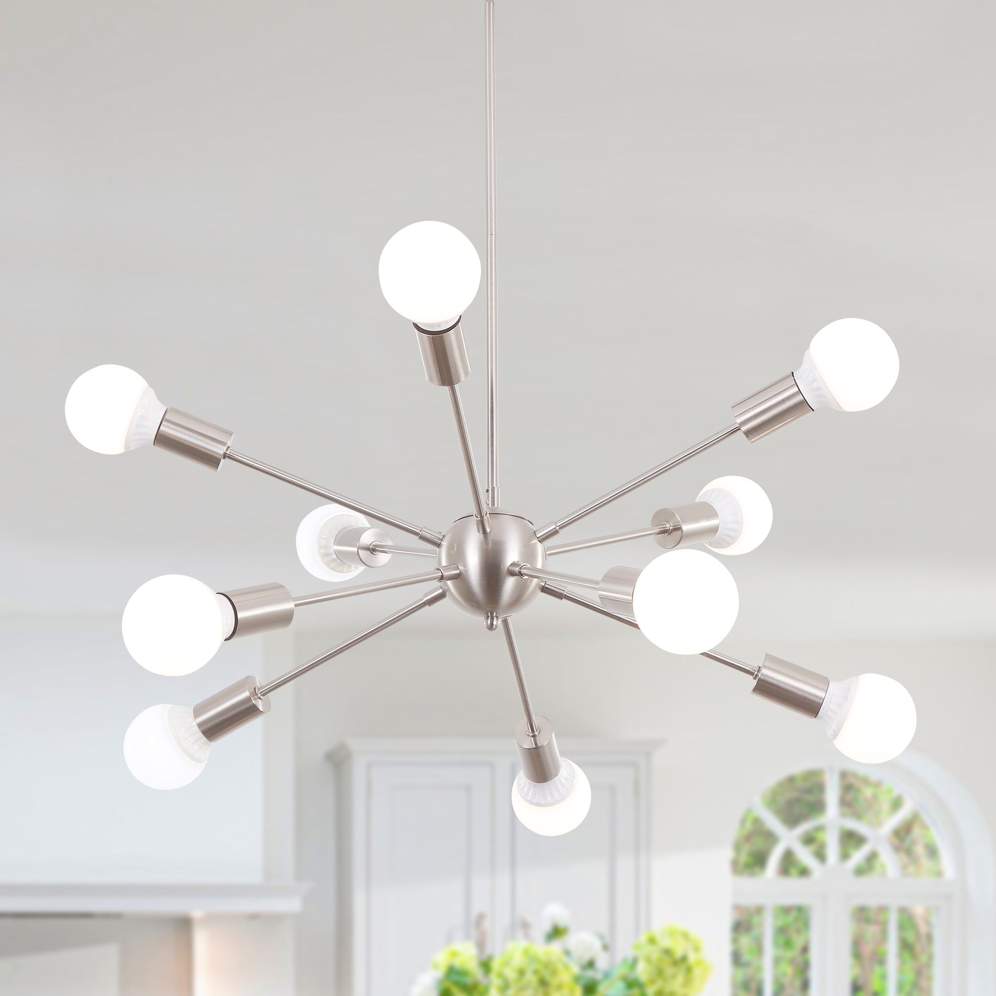 Lustre moderne Spoutnik à 10 lumières réglables pour cuisine, salle à manger, salon, chambre à coucher - N/A