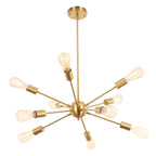 Lustre moderne Spoutnik à 10 lumières réglables pour cuisine, salle à manger, salon, chambre à coucher - N/A