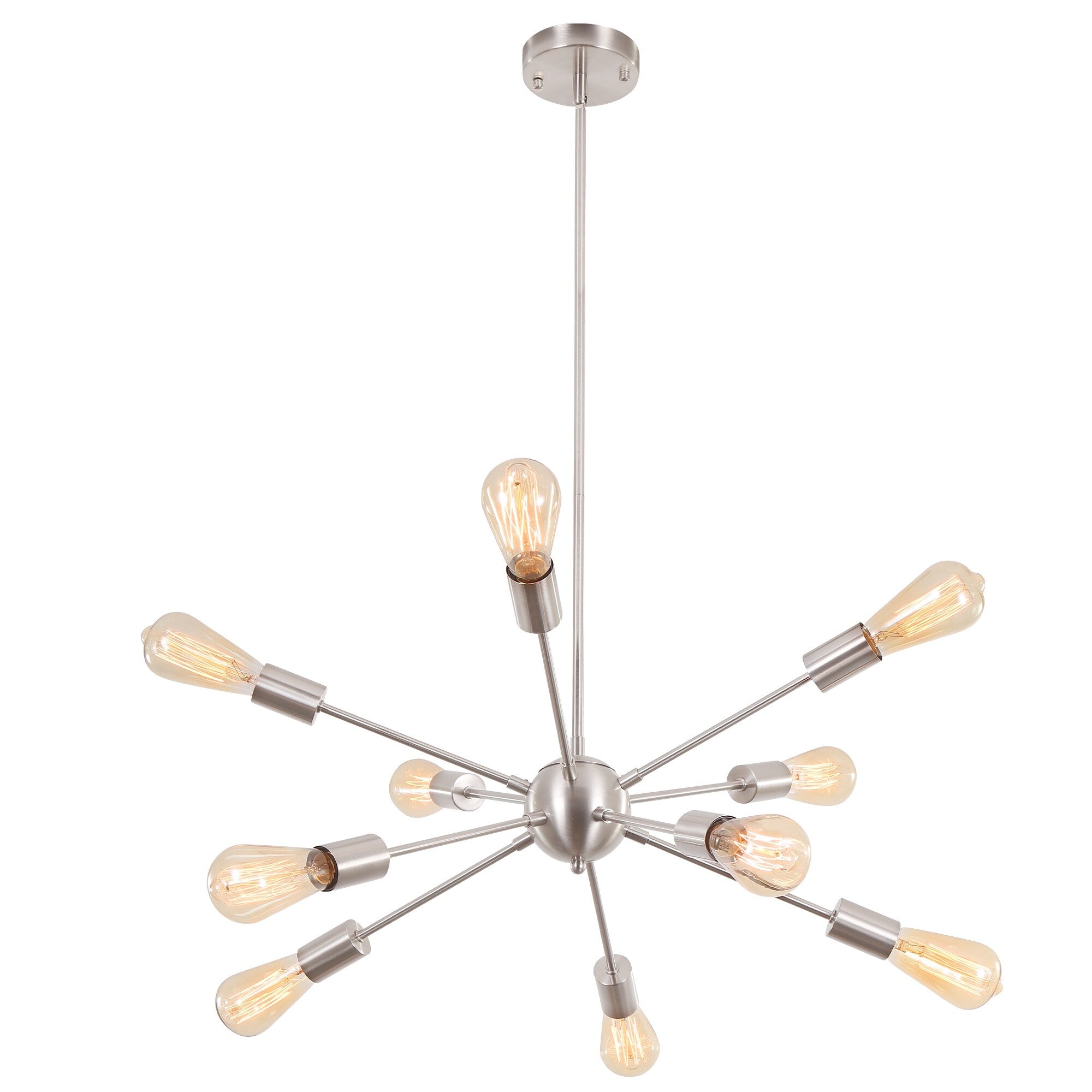 Lustre moderne Spoutnik à 10 lumières réglables pour cuisine, salle à manger, salon, chambre à coucher - N/A