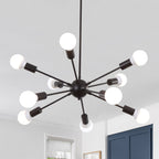 Lustre moderne Spoutnik à 10 lumières réglables pour cuisine, salle à manger, salon, chambre à coucher - N/A