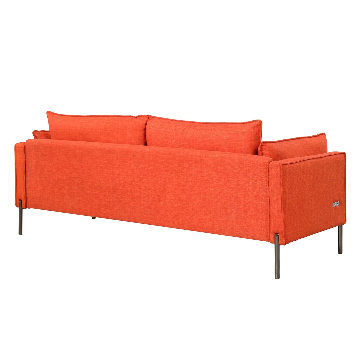 Canapé 3 places de style moderne en tissu de lin rembourré