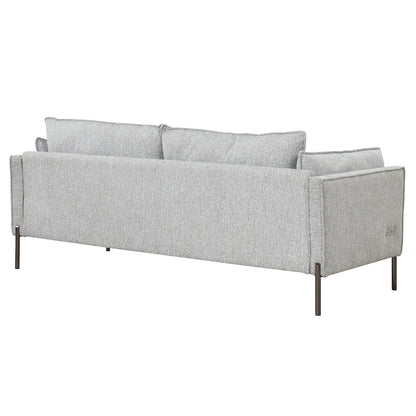 Canapé 3 places de style moderne en tissu de lin rembourré