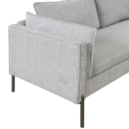 Canapé 3 places de style moderne en tissu de lin rembourré
