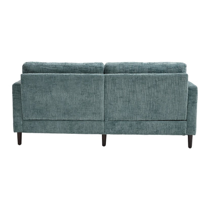 Canapé 2 places en chenille de style moderne avec pieds en bois, éclairage LED, port de chargement USB et sac de rangement, pour salon, chambre, bureau