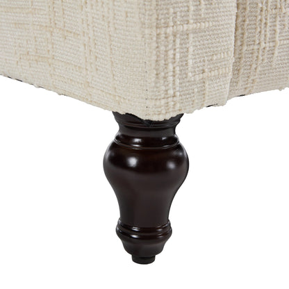 Canapé 2 places en chenille de style moderne avec pieds en bois, éclairage LED, port de chargement USB et sac de rangement, pour salon, chambre, bureau