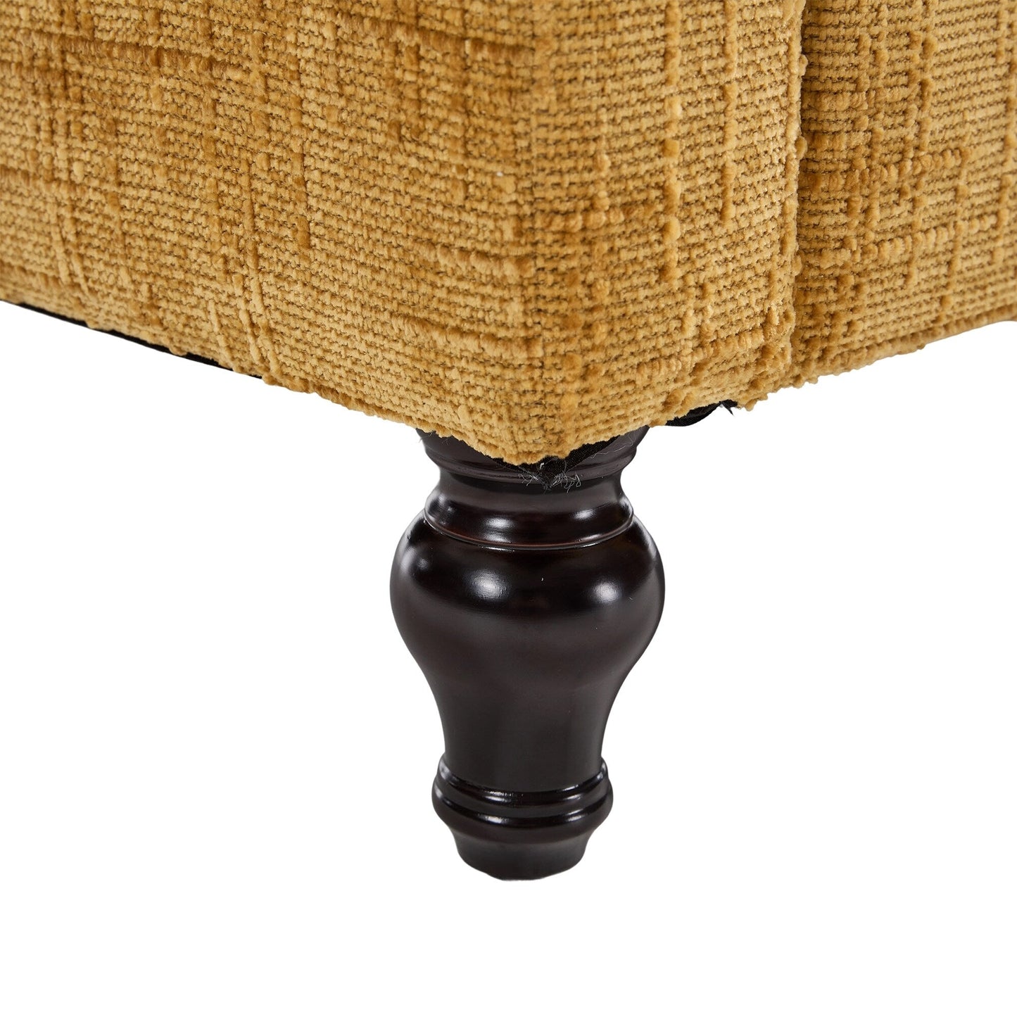 Canapé 2 places en chenille de style moderne avec pieds en bois, éclairage LED, port de chargement USB et sac de rangement, pour salon, chambre, bureau
