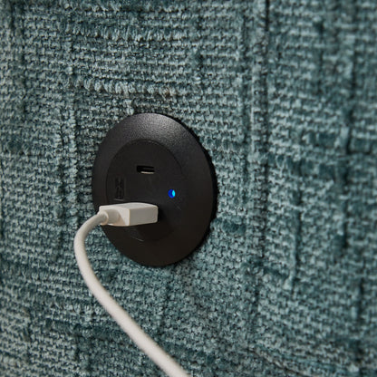 Canapé 2 places en chenille de style moderne avec pieds en bois, éclairage LED, port de chargement USB et sac de rangement, idéal pour le salon, la chambre à coucher ou le bureau.