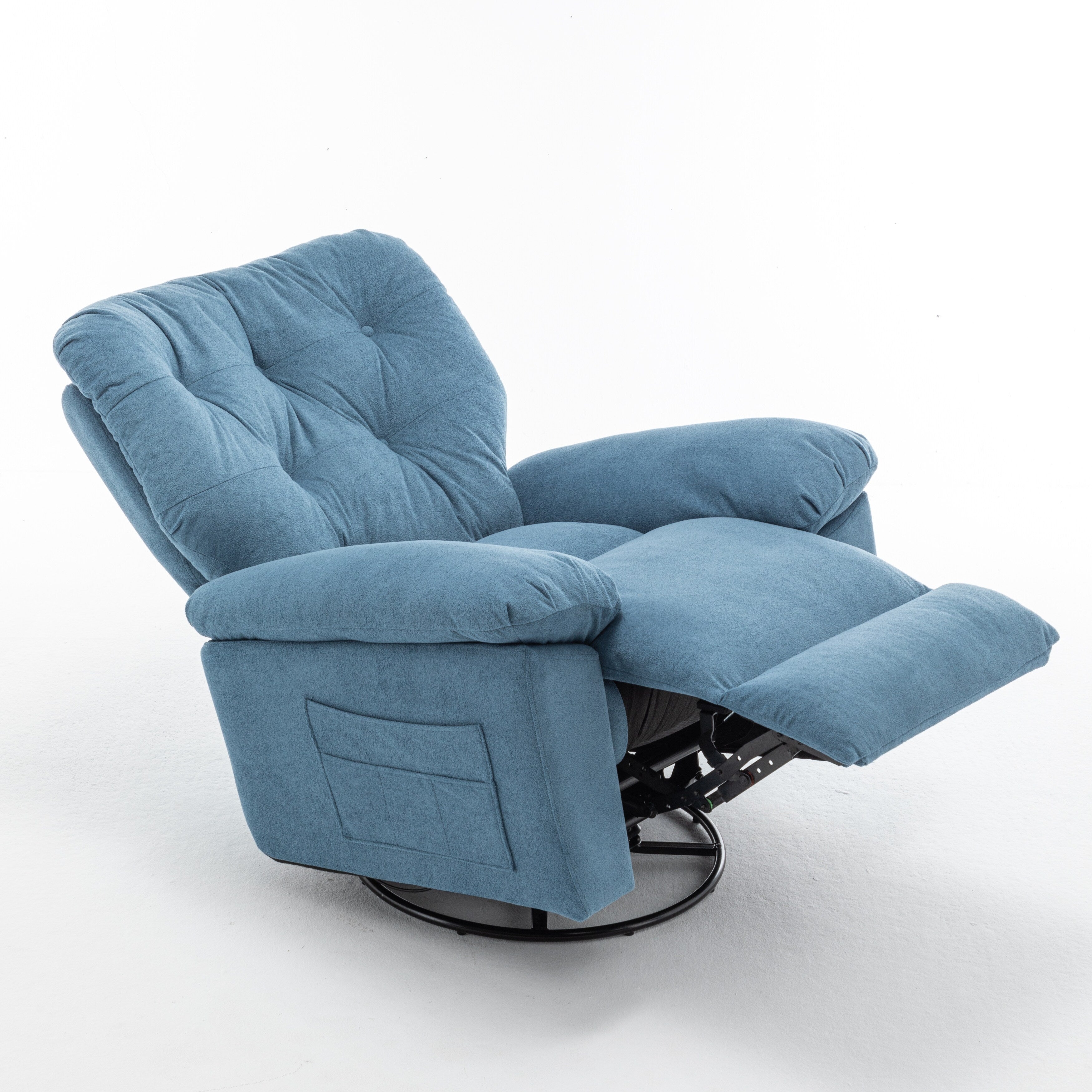 Canapé simple pivotant et inclinable manuel pour home cinéma moderne, réglable, avec repose-pieds et poche latérale