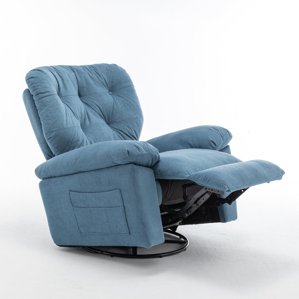 Canapé simple pivotant et inclinable manuel pour home cinéma moderne, réglable, avec repose-pieds et poche latérale