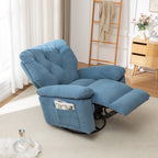 Canapé simple pivotant et inclinable manuel pour home cinéma moderne, réglable, avec repose-pieds et poche latérale