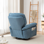 Canapé simple pivotant et inclinable manuel pour home cinéma moderne, réglable, avec repose-pieds et poche latérale