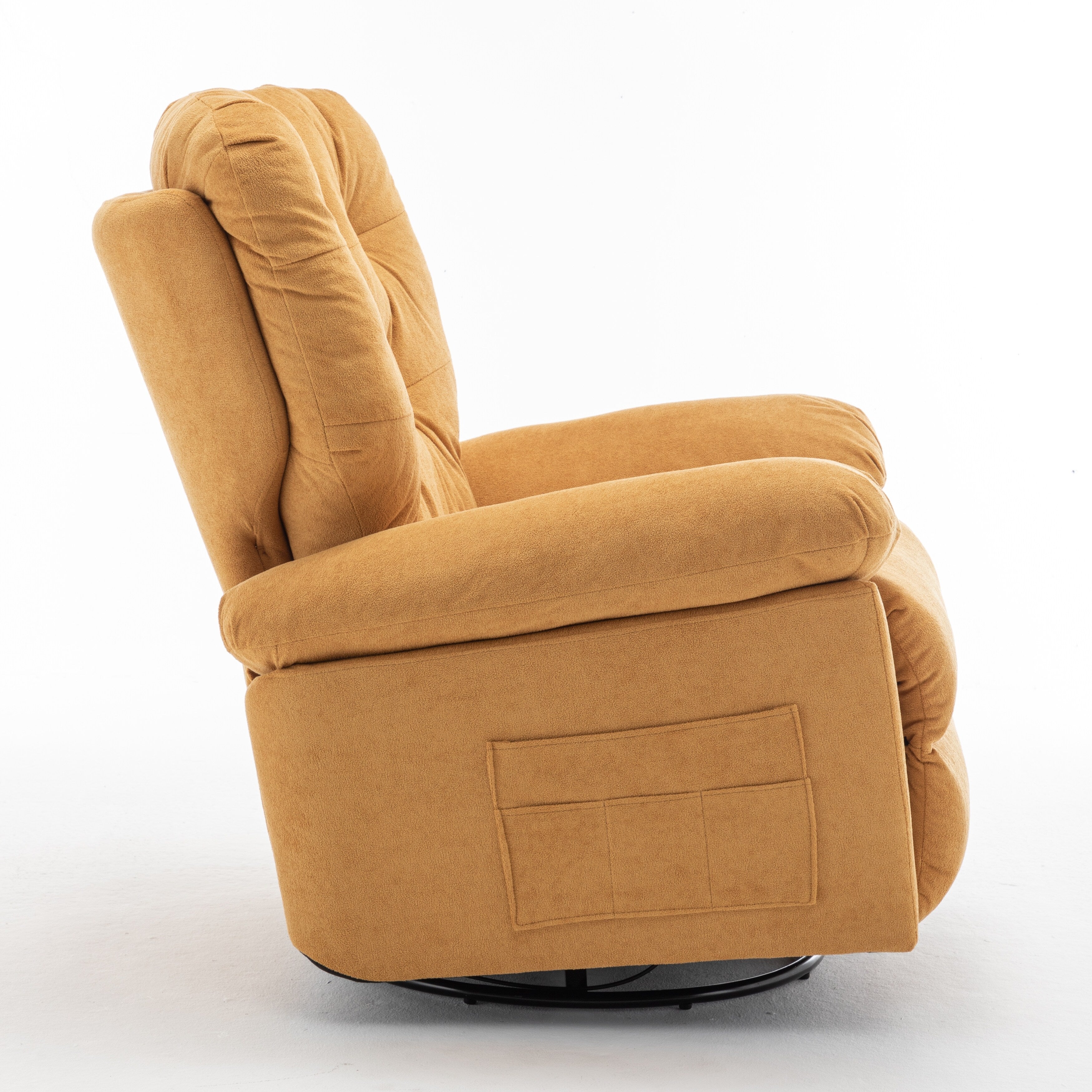 Canapé simple pivotant et inclinable manuel pour home cinéma moderne, réglable, avec repose-pieds et poche latérale