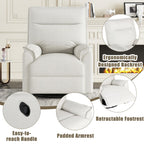 Fauteuil inclinable manuel pivotant moderne avec dossier rembourré et réglable pour salon ou chambre d'enfant