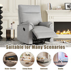 Fauteuil inclinable manuel pivotant moderne avec dossier rembourré et réglable pour salon ou chambre d'enfant