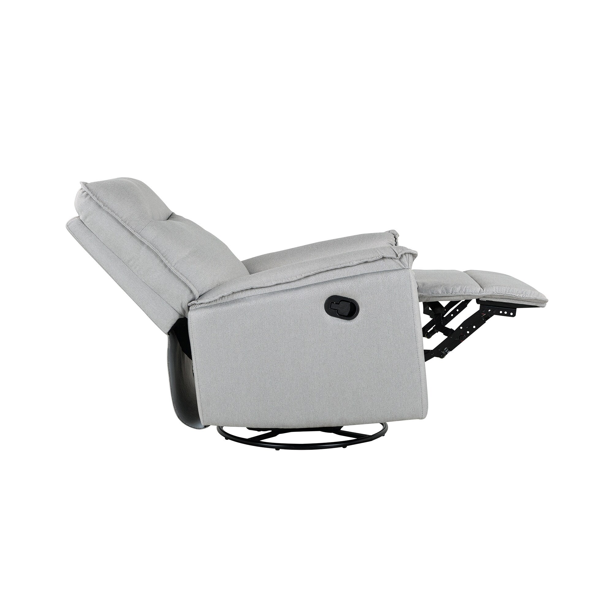 Fauteuil inclinable manuel pivotant moderne avec dossier rembourré et réglable pour salon ou chambre d'enfant