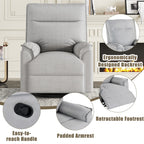 Fauteuil inclinable manuel pivotant moderne avec dossier rembourré et réglable pour salon ou chambre d'enfant