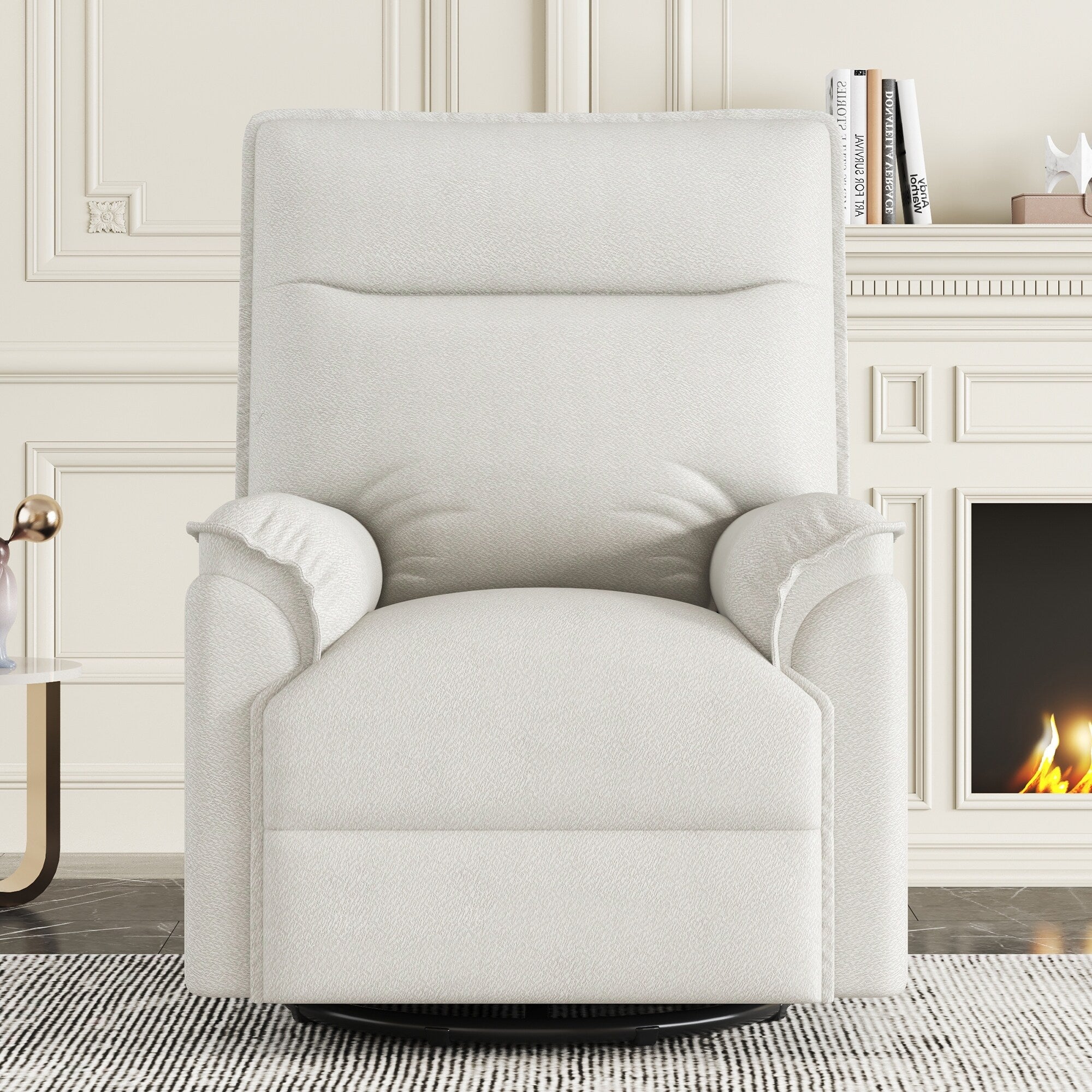 Fauteuil inclinable manuel pivotant moderne avec dossier rembourré et réglable pour salon ou chambre d'enfant