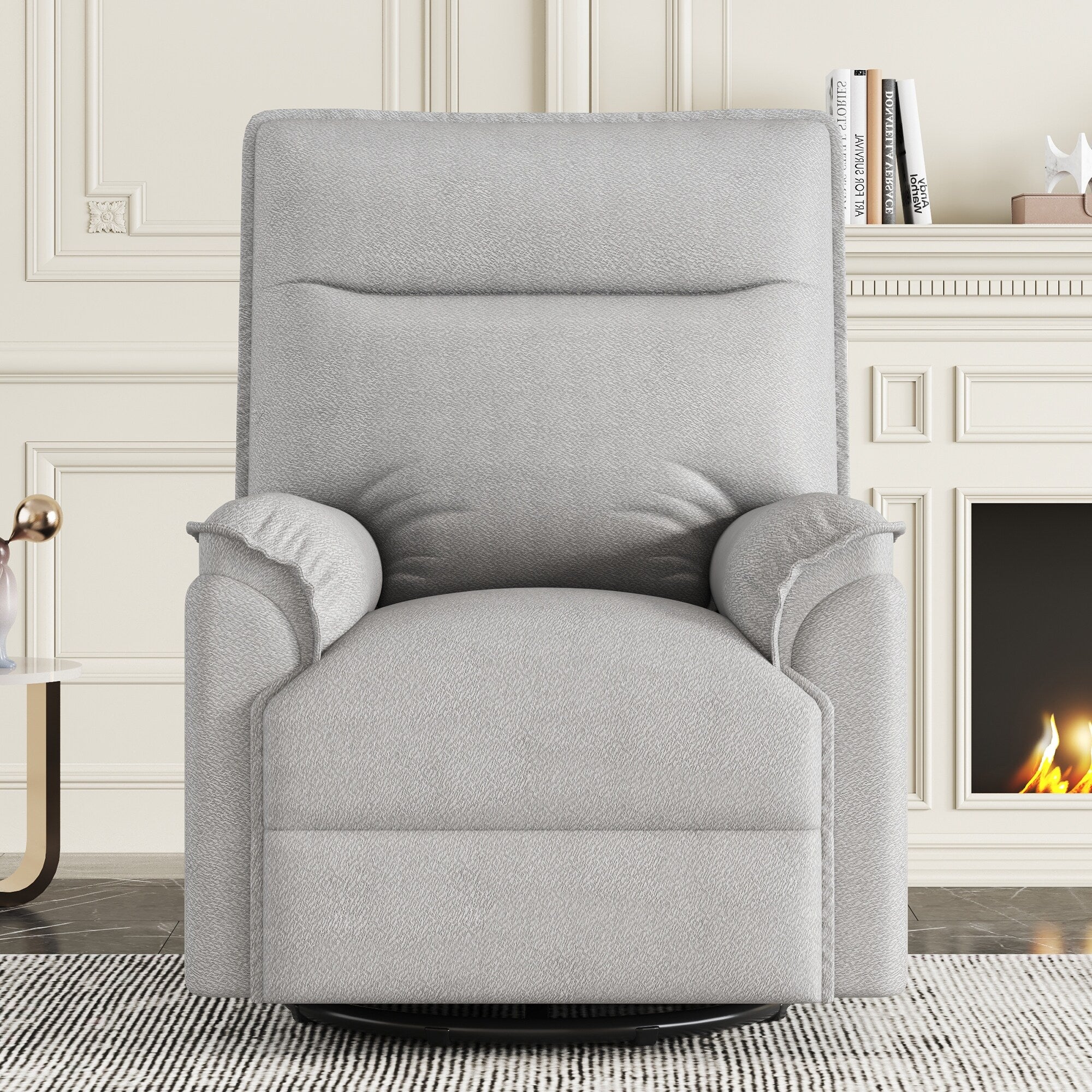 Fauteuil inclinable manuel pivotant moderne avec dossier rembourré et réglable pour salon ou chambre d'enfant