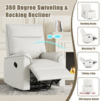 Fauteuil inclinable manuel pivotant moderne avec dossier rembourré et réglable pour salon ou chambre d'enfant