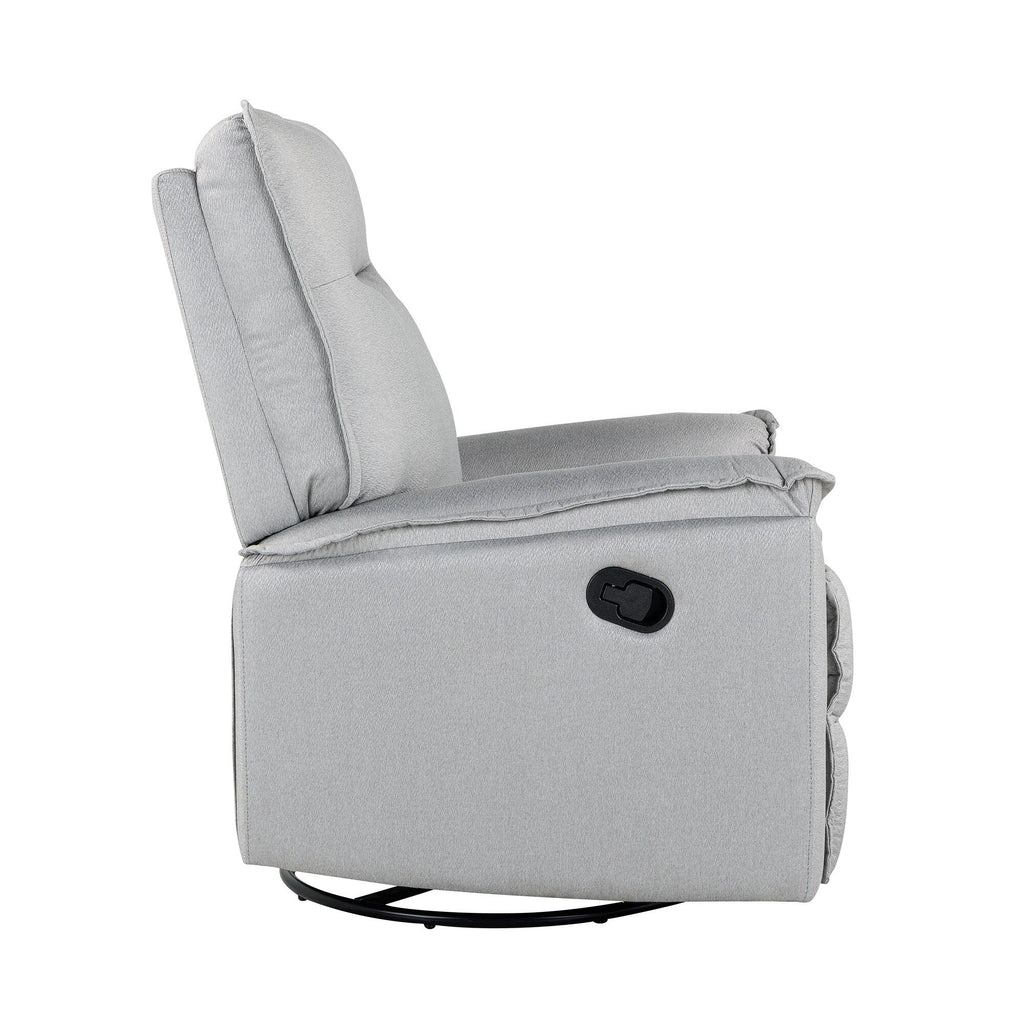 Fauteuil inclinable manuel pivotant moderne avec dossier rembourré et réglable pour salon ou chambre d'enfant