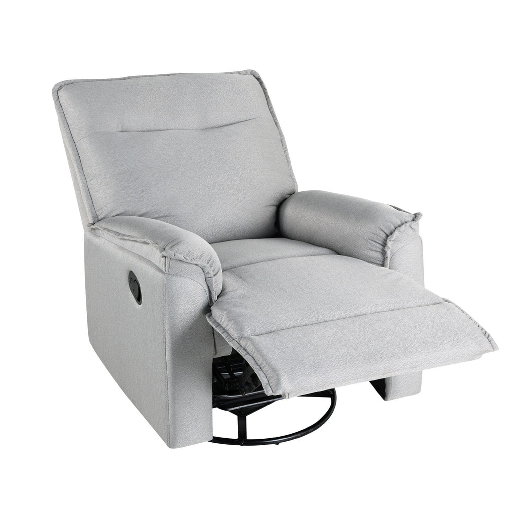 Fauteuil inclinable manuel pivotant moderne avec dossier rembourré et réglable pour salon ou chambre d'enfant