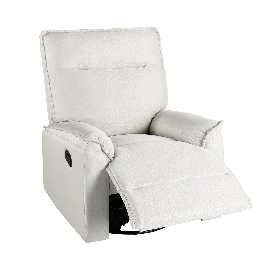 Fauteuil inclinable manuel pivotant moderne avec dossier rembourré et réglable pour salon ou chambre d'enfant
